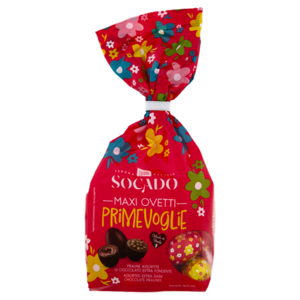 Socado Maxi Ovetti Primevoglie Praline Assortite di Cioccolato Extra Fondente 230 g
