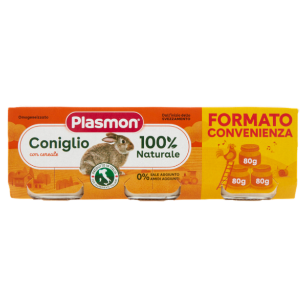 Plasmon Omogeneizzato Coniglio con cereale 3 x 80 g