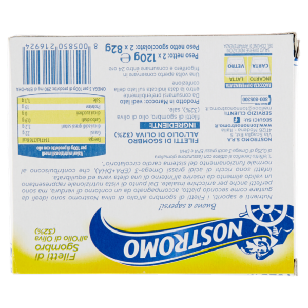 Nostromo Filetti di Sgombro all'Olio di Oliva (32%) 2 x 120 g
