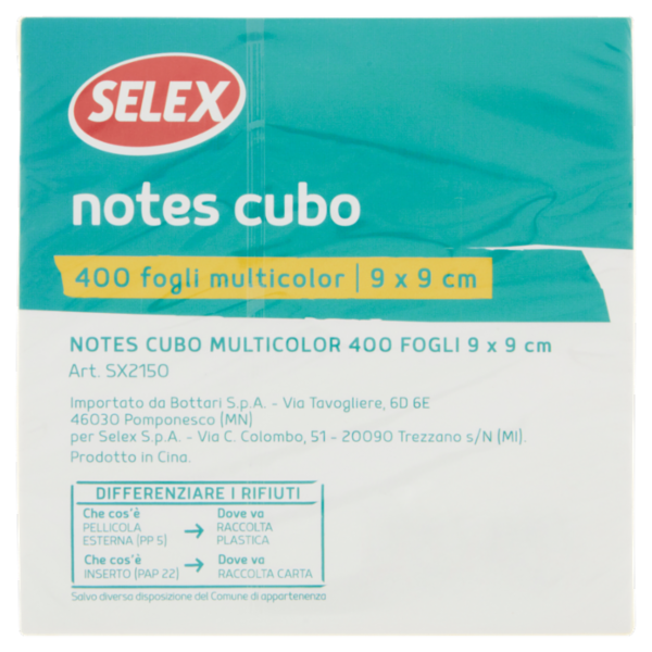 Selex Notes Cubo Multicolor 400 pezzi
