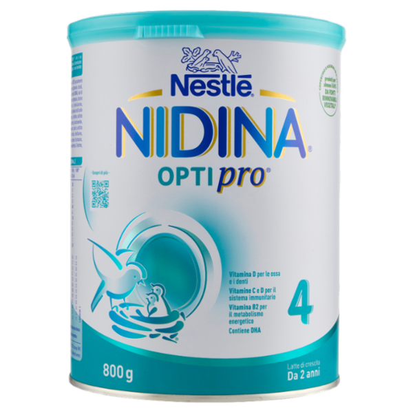 NESTLÉ NIDINA Optipro 4 Latte di crescita in polvere per bambini da 2 anni Latta 800g