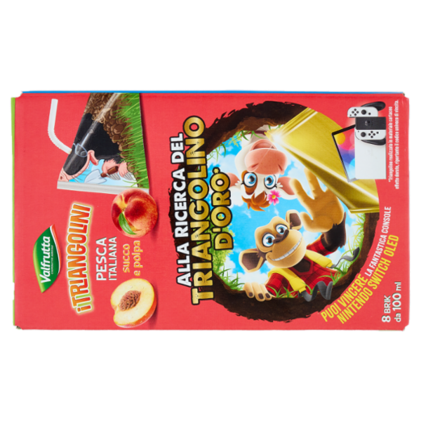 Valfrutta i Triangolini Pesca Italiana succo e polpa Brik 8 x 100 ml