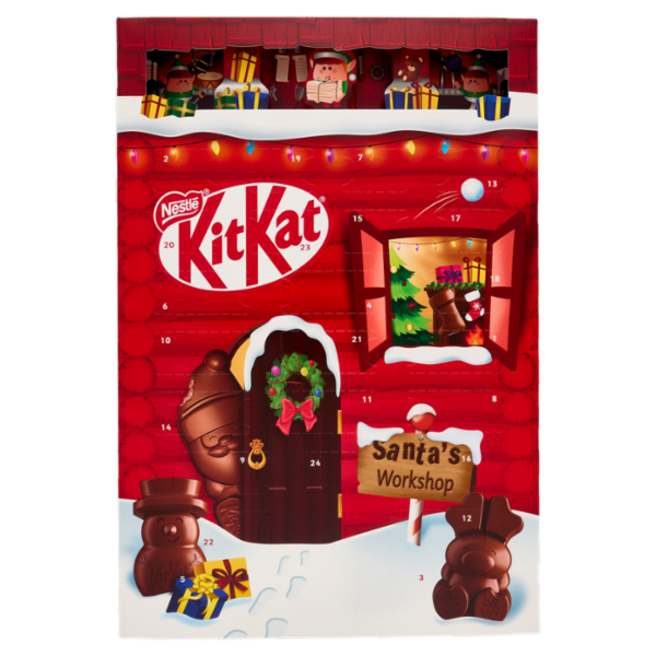 KITKAT Calendario Avvento Personaggi e Palline di Cioccolato al Latte ripieno con Wafer 208g