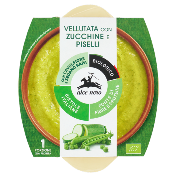 alce nero Vellutata con Zucchine e Piselli 350 g