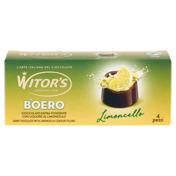 Witor's il Boero Limoncello Cioccolato Extra Fondente con Liquore al Limoncello 50 g