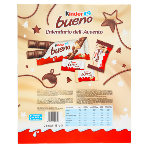 Kinder bueno Calendario dell'Avvento 24 pezzi 181 g