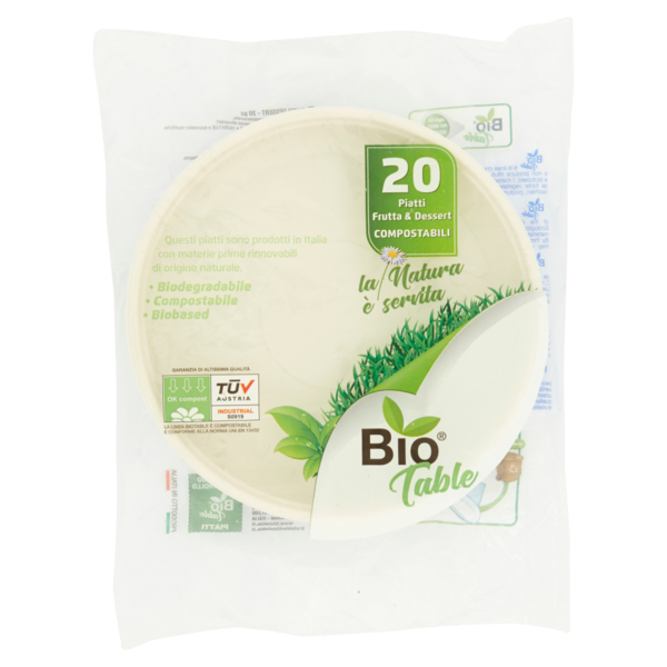Bio Table Piatti Frutta & Dessert Compostabili 20 pz