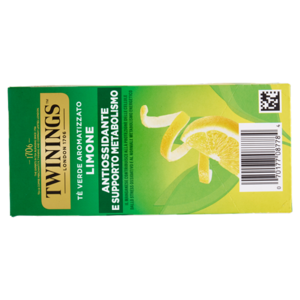 Twinings Limone Tè Verde aromatizzato Antiossidante e Supporto Metabolismo 25 filtri The 50 g