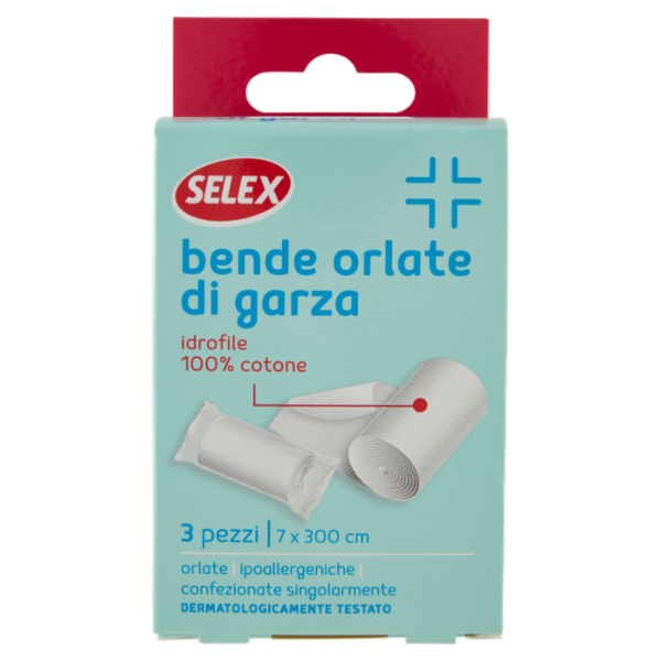 Selex Bende di Garza Orlate Idrofile 7x300 cm 3 pezzi