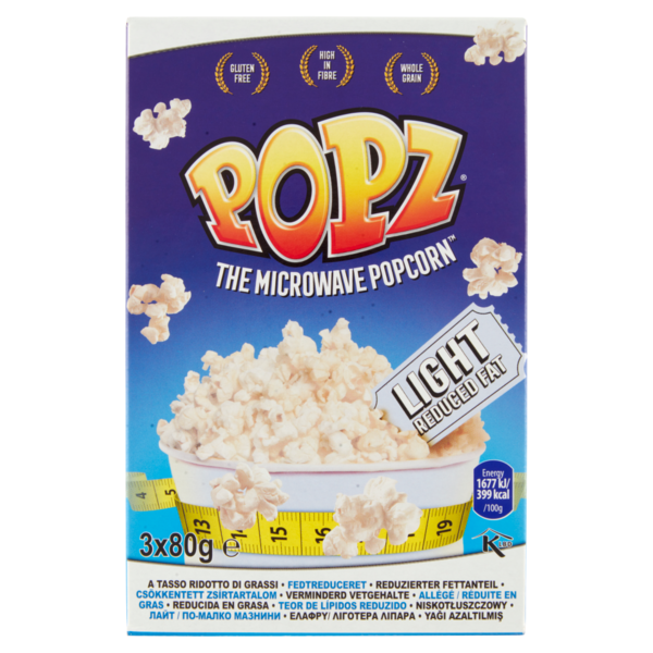 Popz the Microwave Popcorn Light 3 x 80 g