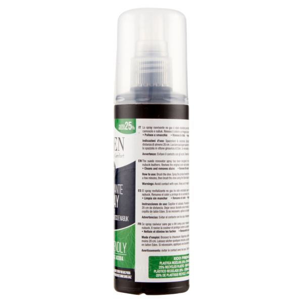 Eden Natural Comfort Nero Ravvivante Spray No Gas per Scarpe in Camoscio e Nabuk 100 ml