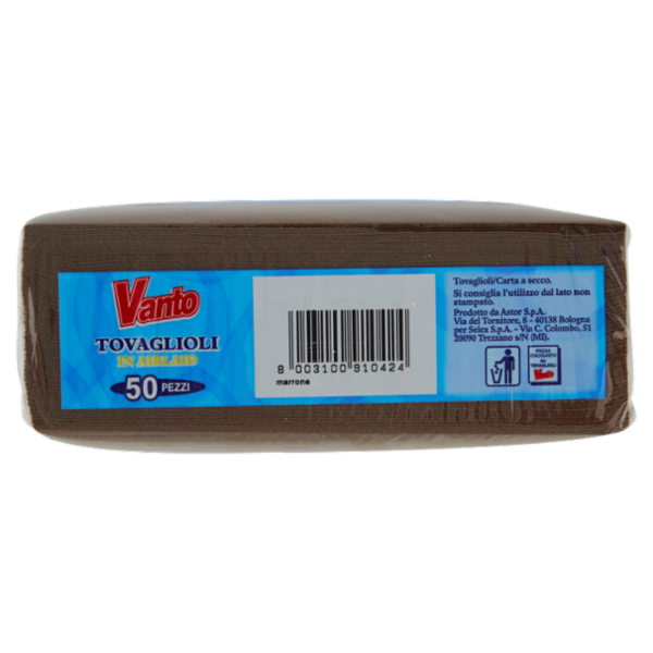 Vanto Tovaglioli Airlaid 40x40 cm Marrone 50 pezzi