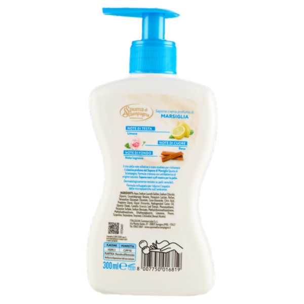 Spuma di Sciampagna Benessere Sapone crema Marsiglia 300 ml