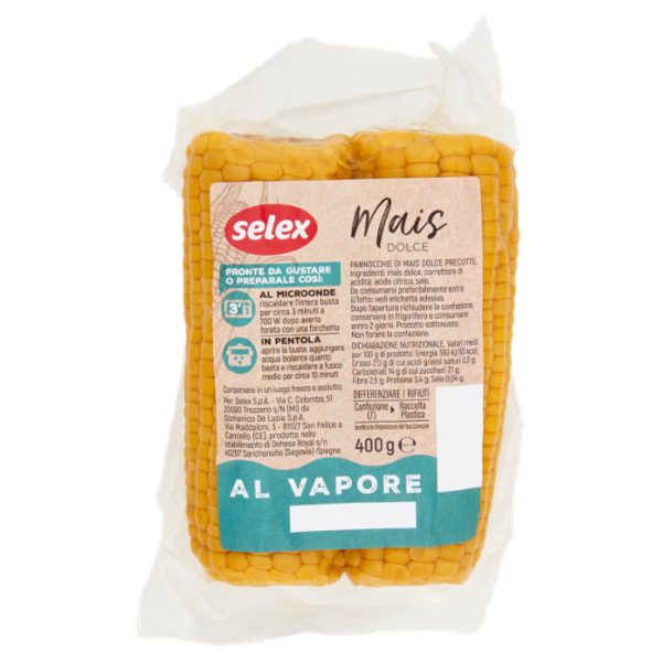 Selex Pannocchie di Mais Pulite, Precotte e pronte da Cucinare 400 g