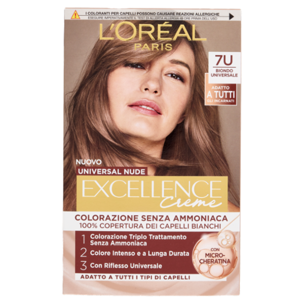L'Oréal Paris Excellence Creme Universal Nude Colorazione Senza Ammoniaca 7U Biondo Universale