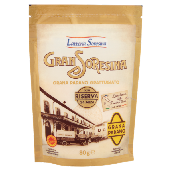 Gran Soresina Grana Padano DOP Grattugiato Riserva Oltre 24 Mesi 80 g