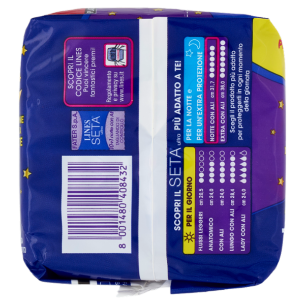 Lines Seta ultra notte con ali 10 + 1 pz