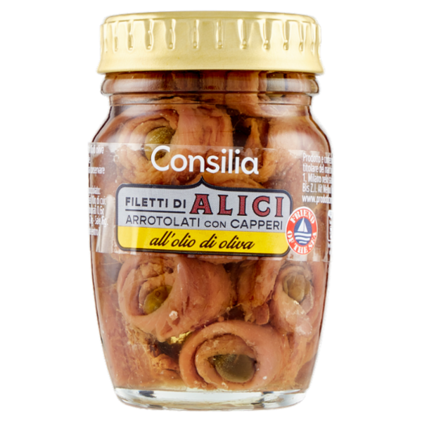 Consilia Filetti di Alici all'Olio di Oliva con Capperi 90 g