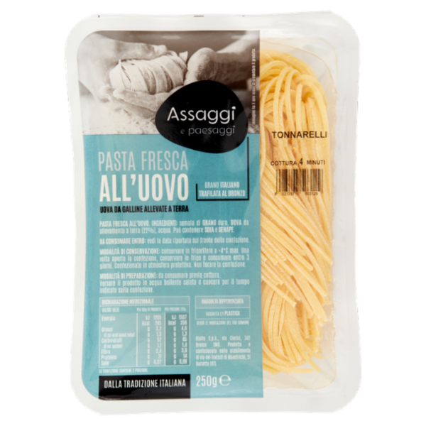 Assaggi e paesaggi Pasta Fresca all'Uovo Tonnarelli 250 g