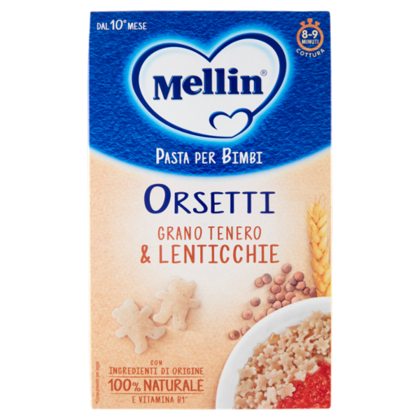 Mellin Pasta per Bimbi Orsetti Grano Tenero & Lenticchie 280 g