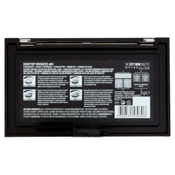 Maybelline New York The City Mini Palette, Pigmenti Puri, 400 Rooftop Bronzes