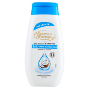 Spuma Di Sciampagna Benessere Gel Doccia & Shampoo Idratante Acqua Di Cocco 250 Ml