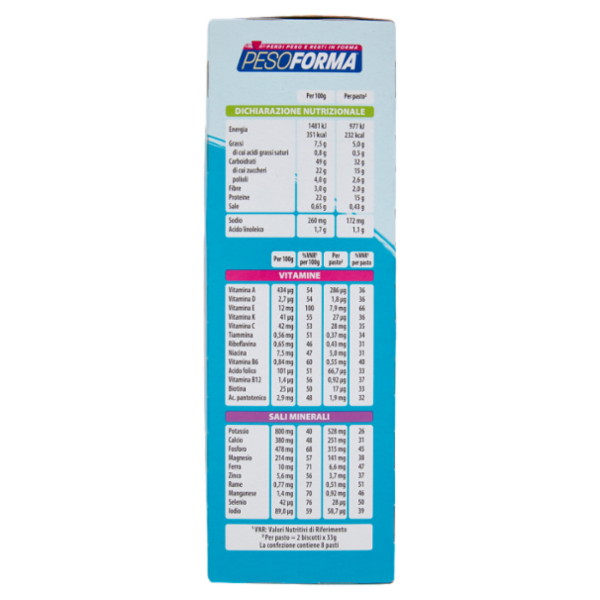 Pesoforma Biscotti gusto Cioccolato e Nocciola, sostitutivo del pasto, 16 biscotti da 33 g