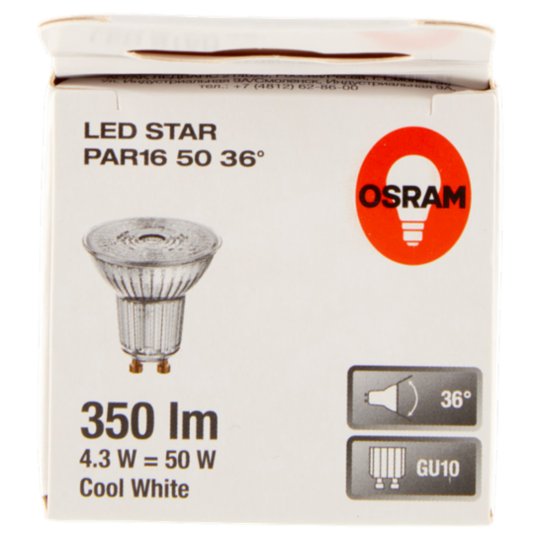 Osram Led Star Par16 50 36° GU10 Cool White 4.3 W
