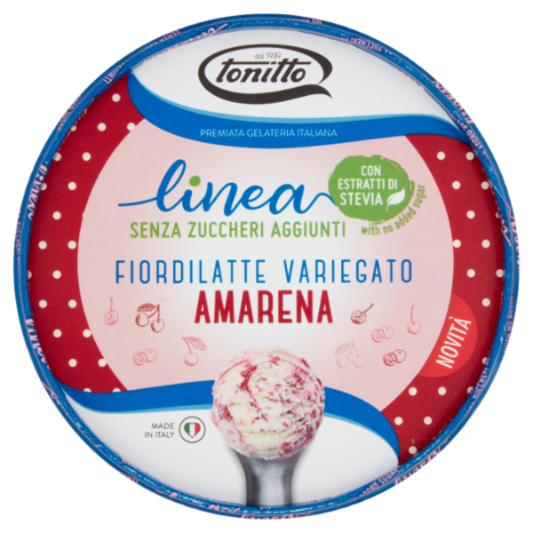 tonitto linea Senza Zuccheri Aggiunti Fiordilatte Variegato Amarena 250 g