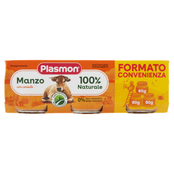 Plasmon Omogeneizzato Manzo con cereale 3 x 80 g