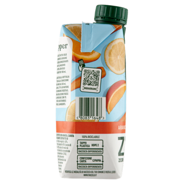 Zuegg Skipper Zero Arancia Carota e Limone Zero Zuccheri Aggiunti* 330 ml