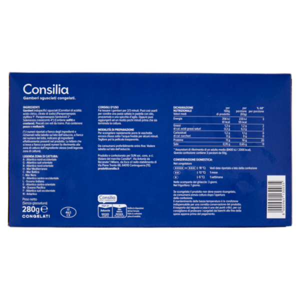 Consilia Gamberi Sgusciati e Congelati 280 g