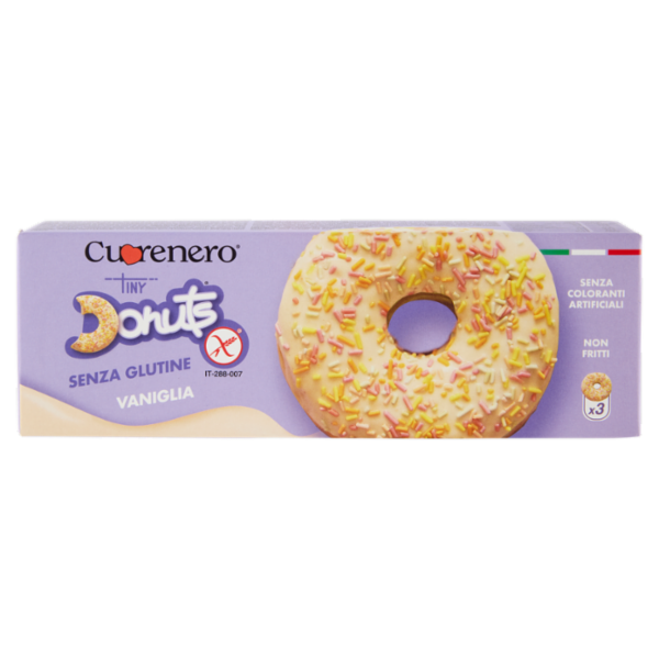 Cuorenero Tiny Donuts Senza Glutine Vaniglia 3 x 37 g