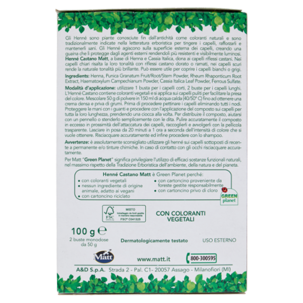 Matt Henné Castano Riflessante capelli 2 x 50 g