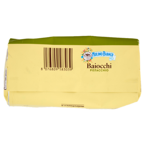 Mulino Bianco Baiocchi Biscotti Snack Farciti con Crema al Pistacchio 240g