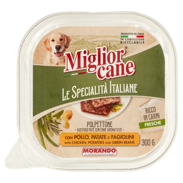 Migliorcane Le Specialità Italiane Polpettone con Pollo, Patate e Fagiolini 300 G