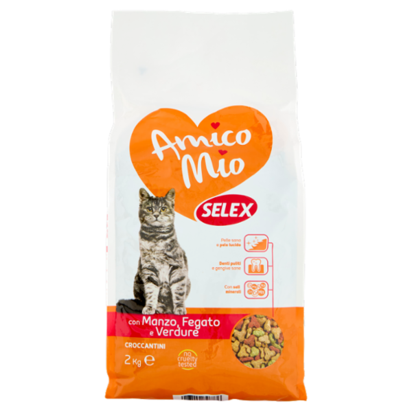 Selex Amico Mio Gatto Croccantini con Manzo, Fegato e Verdure 2 kg