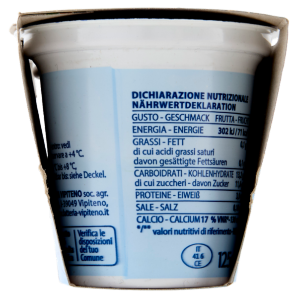 Sterzing Vipiteno 0,1% Grassi Yogurt Magro al Mirtillo Nero 2 x 125 g