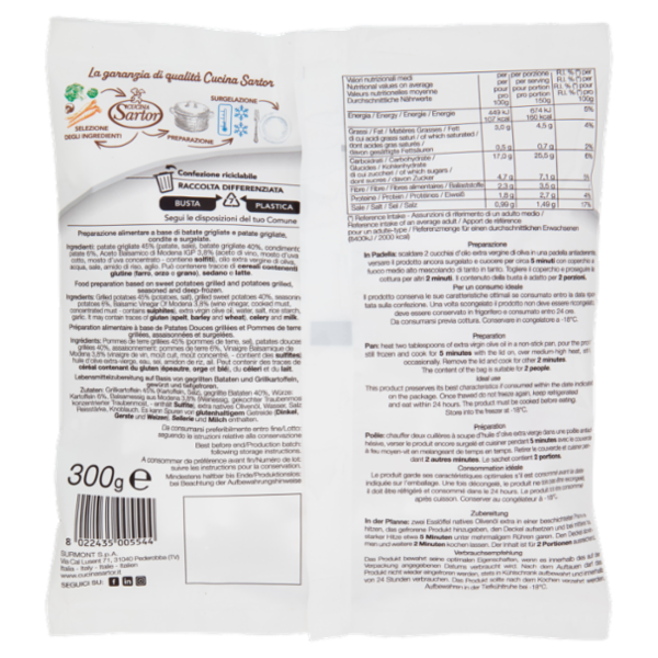 Cucina Sartor Batate & Patate gourmet Grigliate Surgelato 300 g