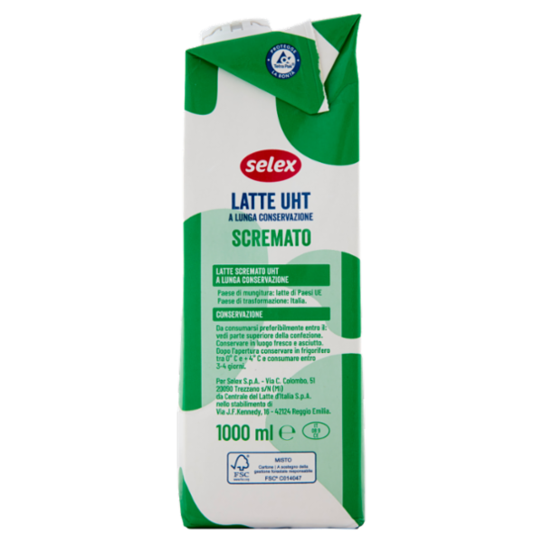 Selex Latte Uht Scremato 1 L