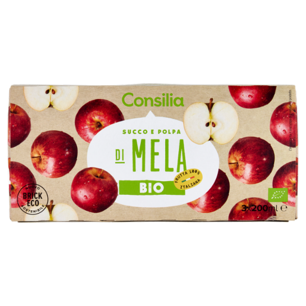 Consilia Succo e Polpa di Mela Biologico 3x200 ml