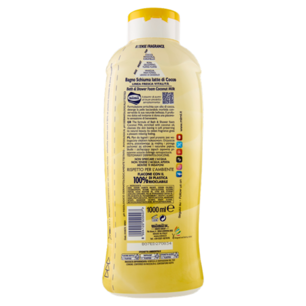 milmil Bagno Schiuma latte di cocco 1000 ml