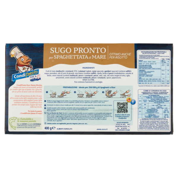 Esca Condipresto Sugo Pronto per Spaghettata di Mare 400 g
