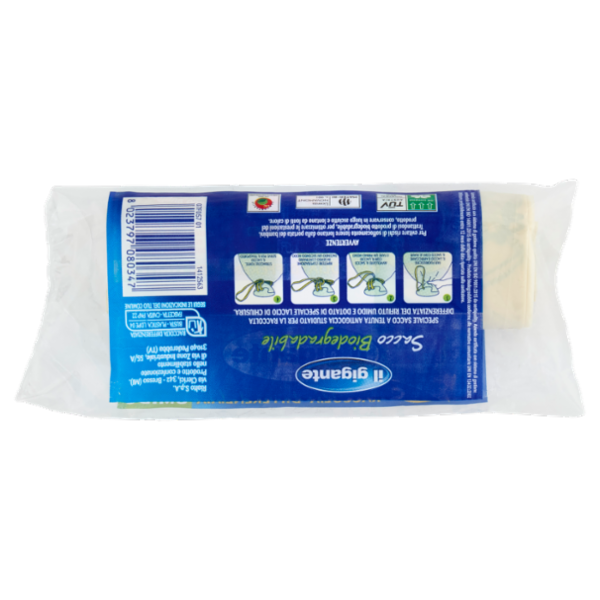 IL GIGANTE Sacco Biodegradabile Formato 35x42cm 6 litri Raccolta Differenziata Umido 15 pz