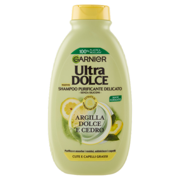 Garnier Ultra Dolce Shampoo purificante Argilla Dolce e Cedro per capelli grassi 300 ml