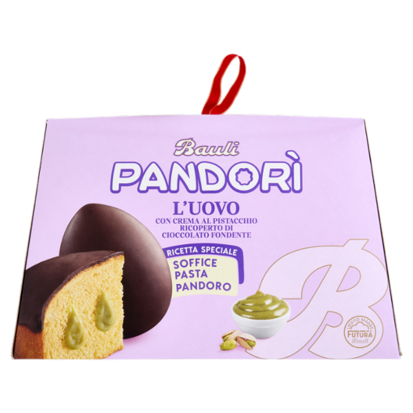 Bauli Pandorì l'Uovo con Crema al Pistacchio Ricoperto di Cioccolato Fondente 620 g