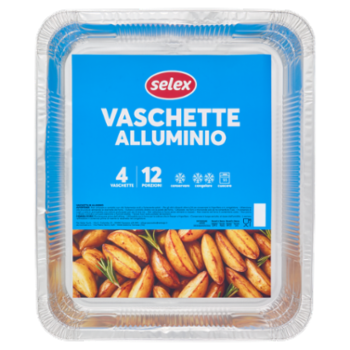 Selex Contenitore In Alluminio 40x33x5 Cm 4 Pezzi