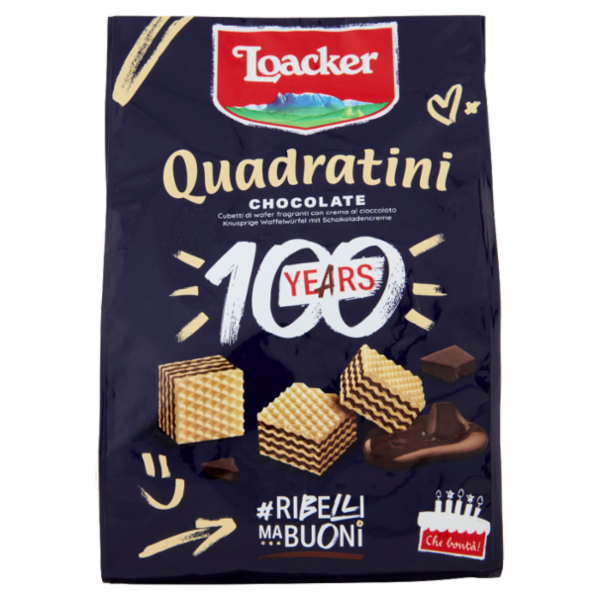 Loacker Quadratini Chocolate Wafer con crema al Cioccolato Wafers 250g