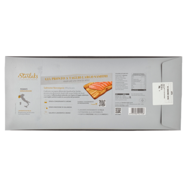 Aqua Food Salmone Norvegese Affumicato Cuor di Filetto Taglio Sashimi 350 g