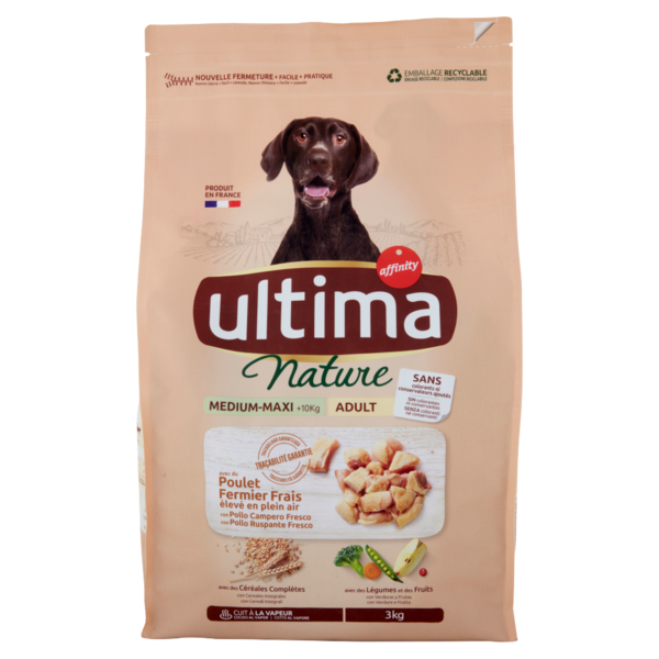 Ultima Nature Dog Medium-Maxi +10kg Adult con Pollo Fresco 3 kg